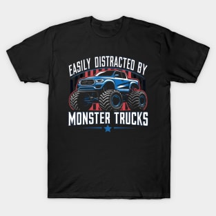 Easily Distracted By Monster Trucks T-Shirt